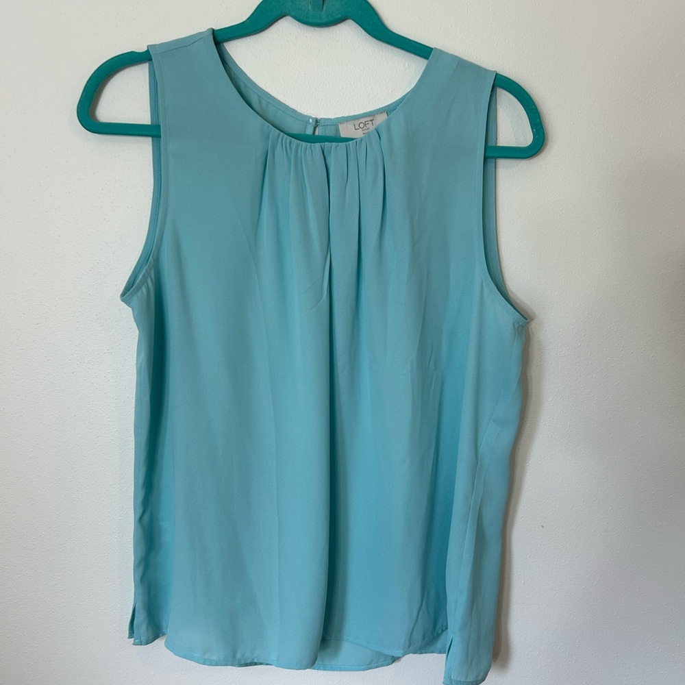 Loft aqua womens sleeveless top size large